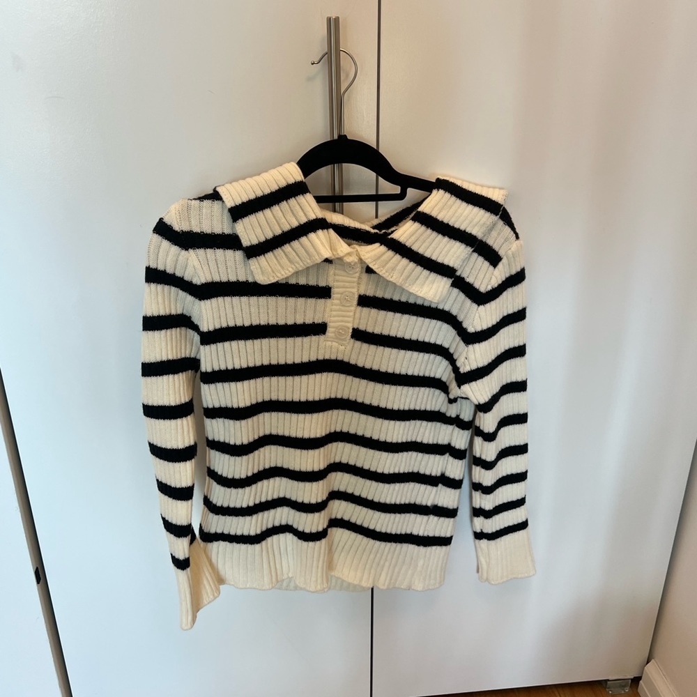 J.ing sailor collar striped long sleeve